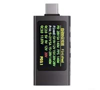 Eawfgtuw KWS-for X1 USB-C Tester Voltímetro Amperímetro con detección de carga rápida 4-30V 12A para protocolos PD QC y dispositivos móviles, negro