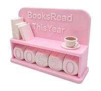Eawfgtuw Letrero de visualización anual de libros de lectura, decorativo impreso en 3D, rastreadores de lectura de este año para estantería o rincón de lectura, para lectores y miembros del club de