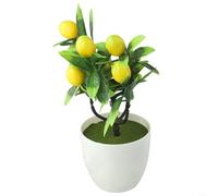 Eawfgtuw Limonero artificial en maceta decorativa, planta de plástico verde realista para interiores y exteriores, hogar, oficina, jardín, balcón, baño o decoración de cocina