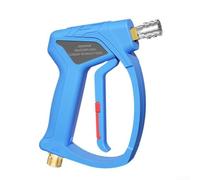 Eawfgtuw Mango de lavadora a presión, conector rápido, salida hembra con ajuste de 3/8 pulgadas, diseño giratorio de acero inoxidable, agarre ergonómico, parte giratoria para equipo de limpieza (azul