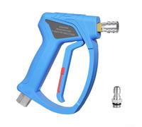 Eawfgtuw Mango de lavadora a presión, conector rápido, salida hembra con ajuste de 3/8 pulgadas, diseño giratorio de acero inoxidable, agarre ergonómico, equipo de limpieza, parte giratoria (azul 3/8)