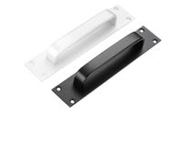 Eawfgtuw Manija de aleación de aluminio para puerta de granero de 20 x 4 cm para puertas corredizas de madera, armarios de cocina, armarios, bodegas de vino y casas de verano de jardín, color negro