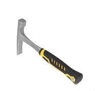 Eawfgtuw Martillo geológico con cabeza plana y puntiaguda, púa de roca de acero 45 para exploración minera, mampostería, construcción al aire libre, mango de goma antideslizante, visibilidad amarilla