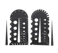 Eawfgtuw Medidor de comprobación de roscas métrico y para herramienta de medición de rosca imperial para tornillos, tuercas, sujetadores, 3 mm-22 mm, aleación de aluminio de 0,0025 ± 0,0025