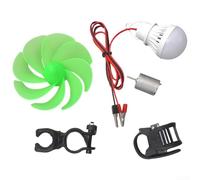 Eawfgtuw Mini motor de molino de viento portátil, generador de electricidad eólica, generador de turbina eólica, hoja de motor de turbina de viento pequeña, con bombilla, kits de cuchillas de motor de