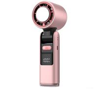 Eawfgtuw Mini ventilador de refrigeración portátil USB con 100 ajustes de velocidad, pantalla digital, ultraligero, diseño de mano, alimentado por USB, para viajes, camping, senderismo, al aire libre