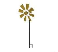 Eawfgtuw Molino de viento de Navidad para jardín, estaca de metal, molinillo de césped al aire libre, amarillo, borgoña, resistente a la intemperie, decoración artística para patio, césped y jardín