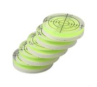 Eawfgtuw Nivel de burbuja de 32 mm para nivel, medidor circular redondo con líquido amarillo fluorescente y verde, precisión de 20°-30°, construcción acrílica para uso profesional y doméstico (5