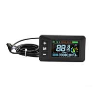 Eawfgtuw Pantalla LCD con protocolo 02OMD, 24V-60V eléctrico para velocímetro con control de luz, pantalla impermeable ABS para manillar de 22,2 mm, negro