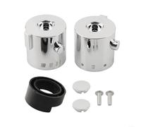 Eawfgtuw Par de pomos cromados para control de temperatura de ducha para mezclador termostático de baño, acabado espejo, marca de temperatura, 40 mm de diámetro, 24/20 dientes