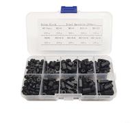 Eawfgtuw Para 300 espaciadores hexagonales de nailon negro y tornillos de 3 mm para separadores de placa de circuito, kit de montaje aislante macho hembra con caja de almacenamiento
