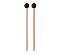 Eawfgtuw Para baquetas para accesorios de instrumentos de percusión, paquete de 2 mazos de tambor huecos con madera y goma, negro, pequeño de 15 cm y grande de 22 cm para xilófono (un par de grandes)