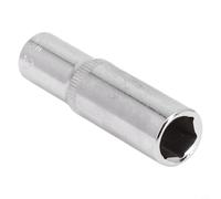 Eawfgtuw Para llave de vaso de 3/8 pulgadas de profundidad, 8-24 mm, acero al cromo vanadio, herramienta de trinquete hexagonal para mecánica y bricolaje, plata, 63 mm de longitud (12 mm)