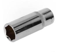 Eawfgtuw Para llave de vaso de 3/8 pulgadas de profundidad, 8-24 mm, acero al cromo vanadio, herramienta de trinquete hexagonal para mecánica y bricolaje, plata, 63 mm de longitud (17 mm)