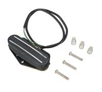 Eawfgtuw Pastilla de puente de doble riel para guitarra eléctrica, resistencia de 15 K, imán de cerámica, cable blindado de 4 conductores, color negro