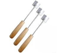 Eawfgtuw Pelador de mazorcas de maíz de acero inoxidable con mango de madera, herramienta peladora de maíz para extracción de granos de maíz fresco, diseño seguro para cocinar en casa, barbacoa y