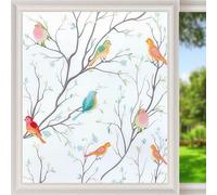 Eawfgtuw Película opaca para ventana de pájaro esmerilado no adhesivo para privacidad y vidrio decorativo, 40 x 100 cm, cubierta de PVC con adherencia electrostática (pájaro esmerilado blanco)