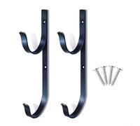 Eawfgtuw Perchas resistentes para equipos de piscina, paquete de 2, montaje en pared, aluminio negro (negro)