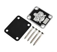 Eawfgtuw Placa de soporte de cuello de guitarra eléctrica para estilo ST, tablero de conexión de fuerza de metal, 6,3 x 5 cm, refuerzo de junta con tornillos de montaje (plateado B)