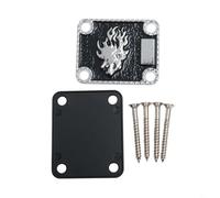Eawfgtuw Placa de soporte de cuello de guitarra eléctrica para estilo ST, tablero de conexión de fuerza de metal, 6,3 x 5 cm, refuerzo de junta con tornillos de montaje (plata)