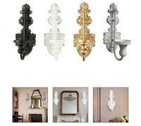 Eawfgtuw Portavelas de pared de hierro fundido vintage con acabado blanco antiguo, candelabro decorativo para sala de estar, dormitorio, pasillo o comedor, decoración del hogar, para fácil (gris)