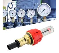 Eawfgtuw Regulador de flujo múltiple de calefacción por suelo radiante en latón con vidrio de visión extraíble e indicador de caudal preciso de 0-5 L/min para optimizar la distribución del agua (45724