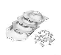 Eawfgtuw Soporte de placa de fijación para patas en ángulo para muebles, juego de patas con tornillos, 4 unidades, hierro galvanizado, 70 x 67 x 1,2 mm, compatible con patas de madera maciza de 3 a 4