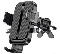 Eawfgtuw Soporte para teléfono de ventilación de coche con sujeción automática, brazo telescópico de rotación de 360° 175-210 mm, soporte para teléfonos inteligentes de 4.7-7.2 pulgadas en negro (C)
