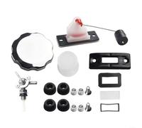 Eawfgtuw Tapa del tanque de combustible con llave de gasolina y medidor de filtro para generador general, kit de cubierta de tanque de combustible de metal de plástico, pieza de repuesto para equipos