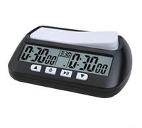 Eawfgtuw Temporizador digital de ajedrez de 3 pulgadas con botones grandes, reloj de ajedrez portátil de torneo con modos de bonificación y retraso, carcasa ABS para juegos profesionales, negro (A)