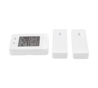 Eawfgtuw Termómetro inalámbrico para interiores y exteriores con dos sensores, monitor electrónico digital de temperatura para uso doméstico, rango de -40 °C a 60 °C