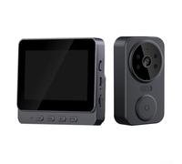 Eawfgtuw Timbre inalámbrico con video, pantalla de 4.3 pulgadas, timbre de video inalámbrico, cámara de seguridad, intercomunicador, comunicación bidireccional, soporte para tarjeta TF