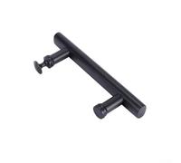 Eawfgtuw Tirador de puerta de ducha de acero inoxidable cromado para mamparas de ducha de cristal, centros de agujeros de 145 mm, perilla de repuesto fácil de instalar, color negro