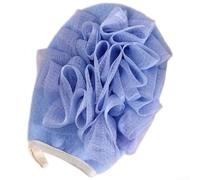 Eawfgtuw Toalla exfoliante de baño para limpieza corporal y eliminación de piel muerta, bucle para colgar de secado rápido, espuma rica con jabón, material de rayón suave (azul)