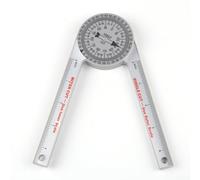 Eawfgtuw Transportador de sierra ingletadora de 360 grados con burbuja niveladora y escalas grabadas para encontrar ángulos, incluye lápiz, juego de 2 piezas, material ABS, 185 x 63 x 14 mm