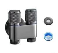 Eawfgtuw Válvula de ángulo de control G1/2 pulgadas, entrada de agua, grifo de lavadora, válvula triangular, adecuada para baño, inodoro, cocina, fregadero, lavabo, calentador de agua y ducha (gris)
