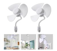 Eawfgtuw Ventilador de escritorio LED E27 con funcionamiento silencioso, tubo flexible para dirección del viento ajustable, ventilador de refrigeración portátil de 14 cm compatible con enchufe de luz