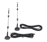 Eawfgtuw WiFi de doble banda 9dBi de alta ganancia 2.4GHz 5GHz 5.8GHz con cable de extensión de 10 pies RP-para conector macho para tarjeta de red inalámbrica de punto de enrutador, paquete de 2
