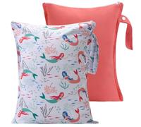 eaxin 2 bolsas húmedas a prueba de desorden para pañales de bebé, impermeables, reutilizables, para almacenamiento de viaje, guardería, artículos sucios, playa, piscina, yoga, gimnasio, para trajes de