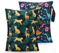 eaxin 2 bolsas húmedas a prueba de desorden para pañales, impermeables, reutilizables, para almacenamiento de viaje, guarderías, artículos de bebé, playa, piscina, yoga, gimnasio, para trajes de baño