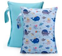 eaxin 2 bolsas húmedas a prueba de desorden para pañales, impermeables, reutilizables, para almacenamiento de viaje, guardería, artículos de bebé, playa, piscina, yoga, gimnasio, para trajes de baño