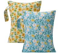 eaxin 2 bolsas húmedas impermeables para pañales de tela de bebé, bolsas de viaje reutilizables, piezas de bomba, playa, piscina, bolsa de gimnasio para trajes de baño y paño húmedo, a prueba de fugas