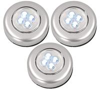 Eaxus®️ 3x LED Under-Cabinet Light Touch Autoadhesivo - 4 LED Cabinet Light Alimentación a pilas