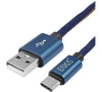 Eaxus® Cable de Carga USB-C de 1 Metro y Cable de Datos de Nailon y Aspecto Vaquero - Cable antirotura para Smartphones, tabletas y más.