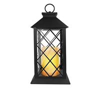 Eaxus® Farol con vela LED blanca cálida, lámpara decorativa para jardín y salón con efecto de llama