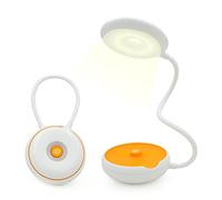 Eaxus® Lámpara de mesa 3 en 1 LED - lámpara de cama flexible USB o a pilas, blanca