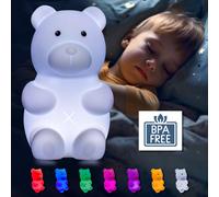 Eaxus® Oso luminoso Basti el Oso para Bebes - Gran luz nocturna LED para niños y bebes - Luz calmante de lactancia, lámpara de noche para habitación infantil