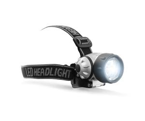 Eaxus® Linterna frontal con 7 LED: lámpara de lectura/linterna frontal con 3 modos de luz, incluye 3 pilas AAA, negro