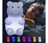 Eaxus® Oso luminoso Basti el Oso para Bebes - Gran luz nocturna LED para niños y bebes - Luz calmante de lactancia, lámpara de noche para habitación infantil