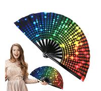 Eayoly Abanico Plegable | Abanico Plegable Arcoíris,Mano Colorido, decoración Fiesta arcoíris, abanicos Plegables a Mano para Mujeres y Hombres